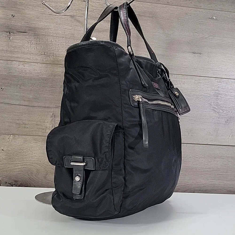 Tumi Black Nylon/Leather Tote with Dual Top Handles